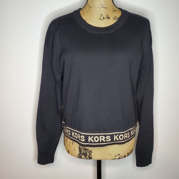 NWT Michael Kors Crew Neck Cropped Sweater Size M - Picture 1 of 11